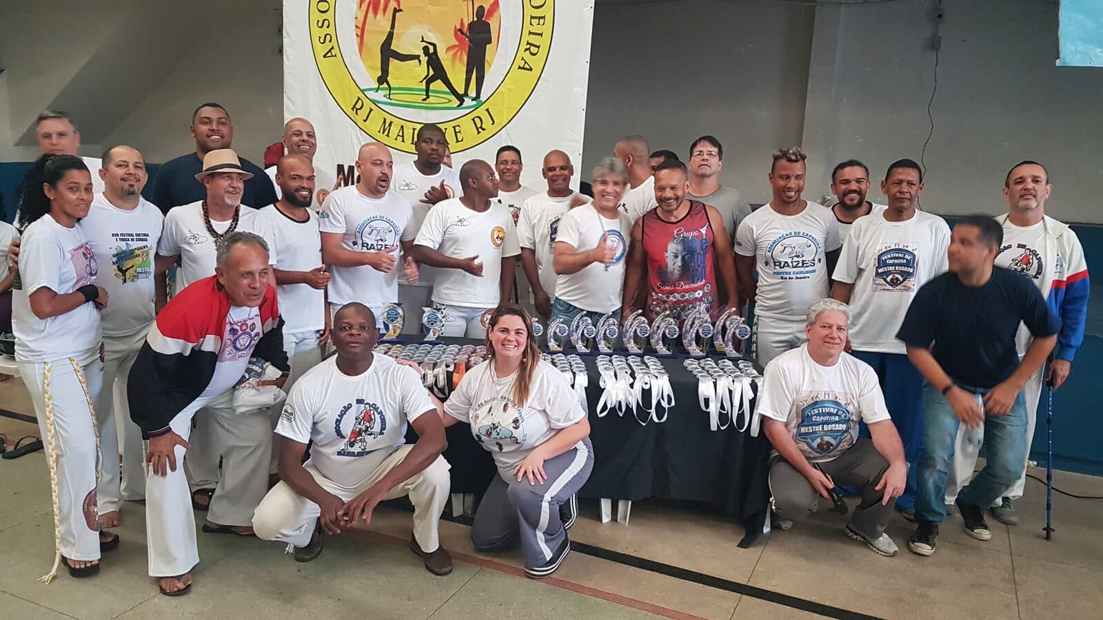 Roda de capoeira durante evento da Federação